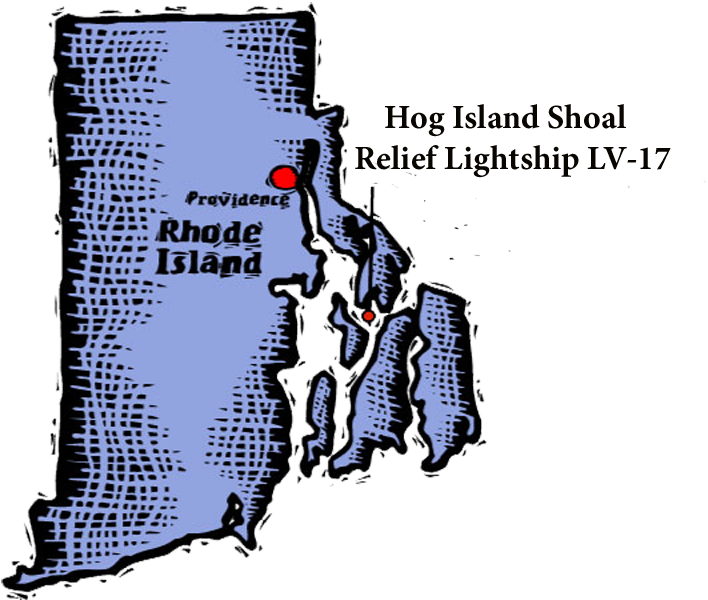 Location of Hog Island Shoal Lightship LV-17