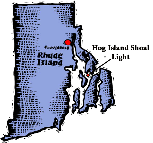 Location of Hog Island Shoal Lighthouse