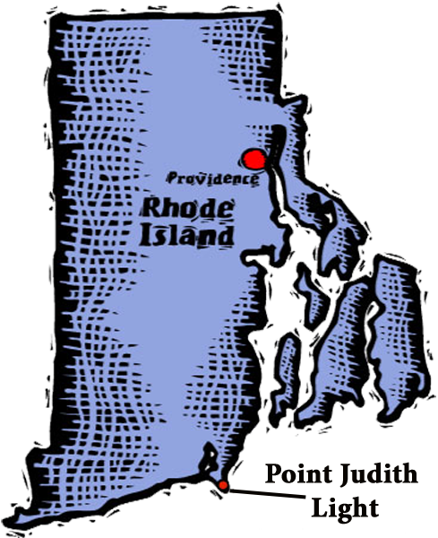 Location of Point Judith Light