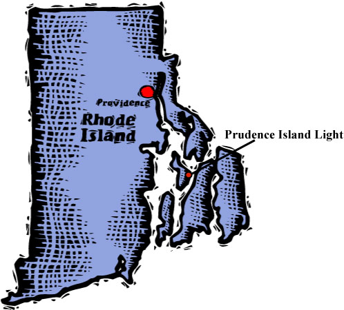 Location of Prudence Island Light